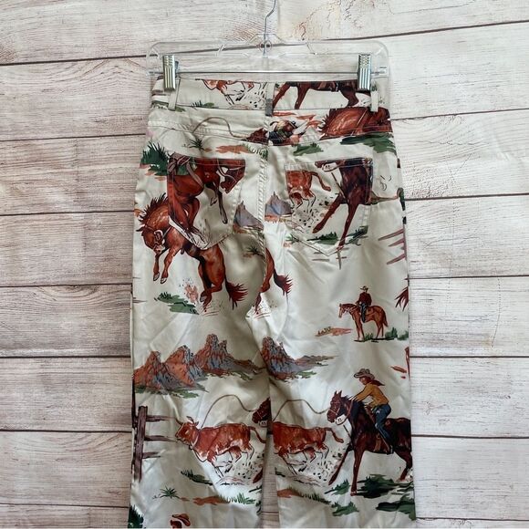 WESTERN COWBOY PRINT WIDE LEG PANTS - Picture 5 of 8